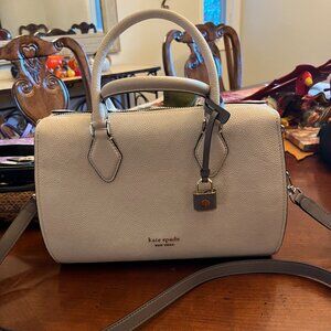 New without Tag Kate Spade Satchel (Off white/chalk color with grey color block)